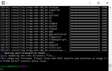 msys2 windows10.